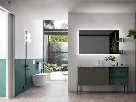 Mobile da Bagno Cartabianca in materico Intreccio e laccato Opaco di Cerasa