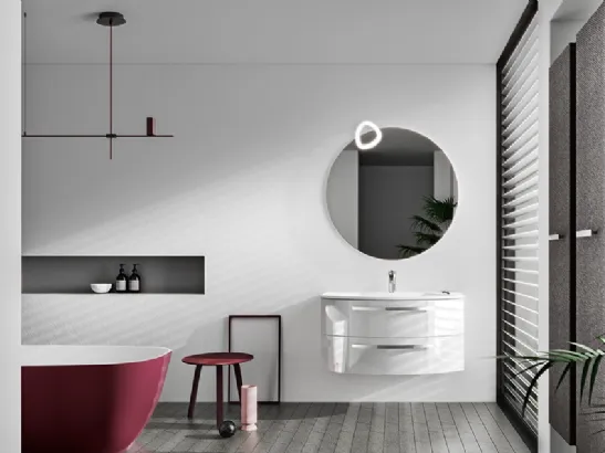 Mobile da Bagno Misura in laccato Bianco Lucido di Cerasa