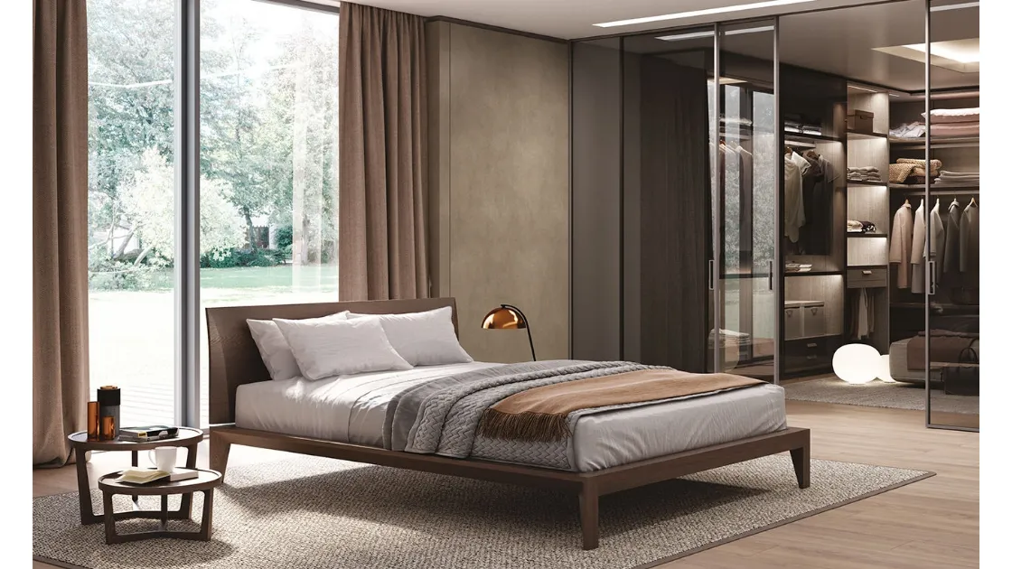 Letto matrimoniale in legno Ascot di Mobilform