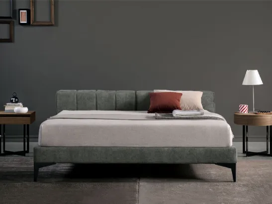 Letto Harry in tessuto e legno di Bodema