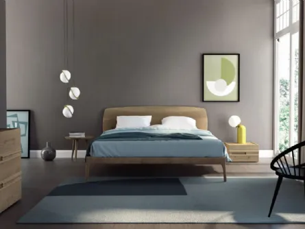 Letto in legno di rovere con testiera Le Fleur di Fratelli Mirandola