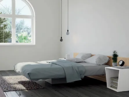 Letto autoportante Opera 1425/65 in legno di abete spazzolato di Fratelli Mirandola
