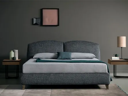 Letto Tokyo in legno e tessuto di Bodema