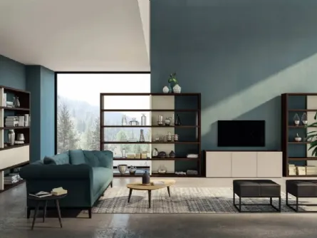 Libreria componibile in legno di rovere Modula di Fratelli Mirandola