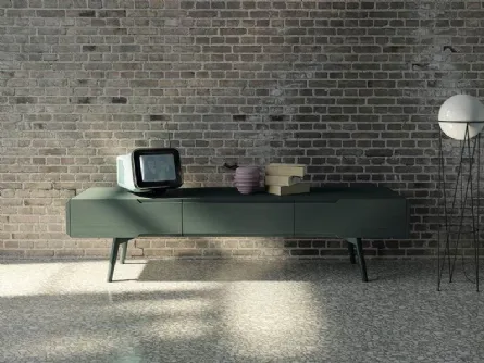 Madia porta tv Dolce Vita 1821 in legno laccato verdone di Fratelli Mirandola