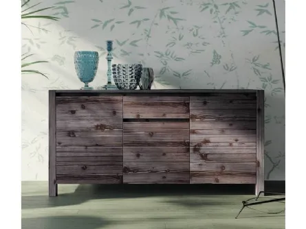 Madia bassa Londra Art 1102 in legno laccato gessato chiaro di Fratelli Mirandola