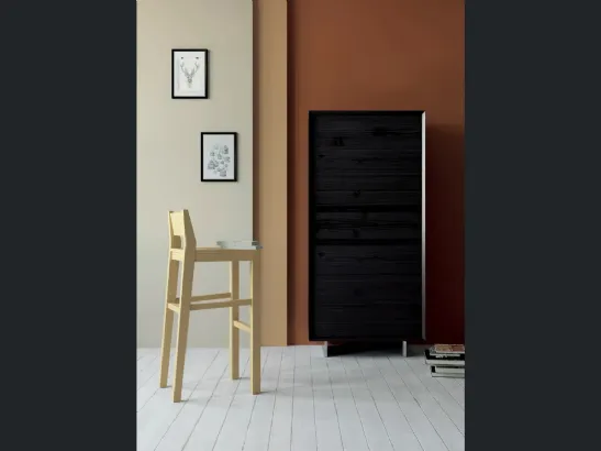 Madia alta Shark Art 1498px in legno laccato nero di Fratelli Mirandola