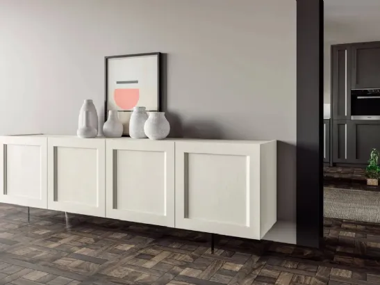 Madia Old England in legno di rovere laccato bianco di Fratelli Mirandola