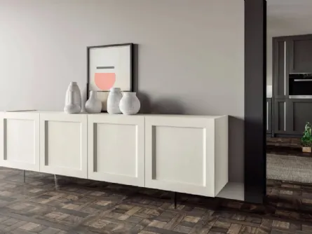 Madia Old England in legno di rovere laccato bianco di Fratelli Mirandola
