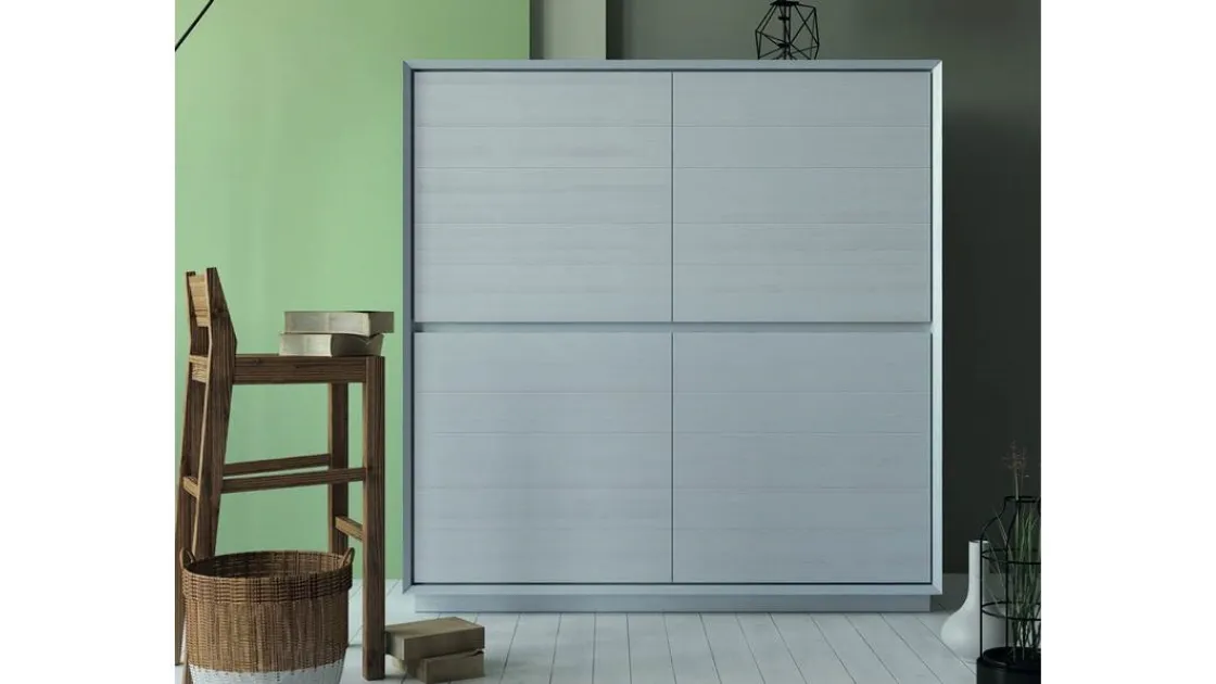 Madia alta Shark Art 1499Z in legno laccato grigio di Fratelli Mirandola