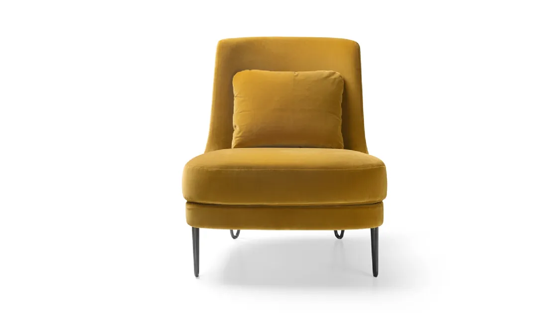 Poltroncina retrò in velluto Chris di Bodema