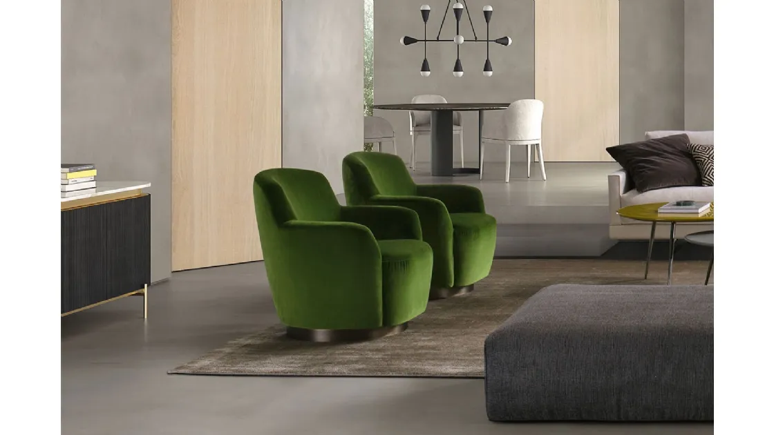 Poltroncina rotonda girevole Ingrid di Bodema