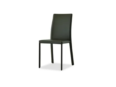 Sedia in cuoio nero Kisha di Sedie Brianza