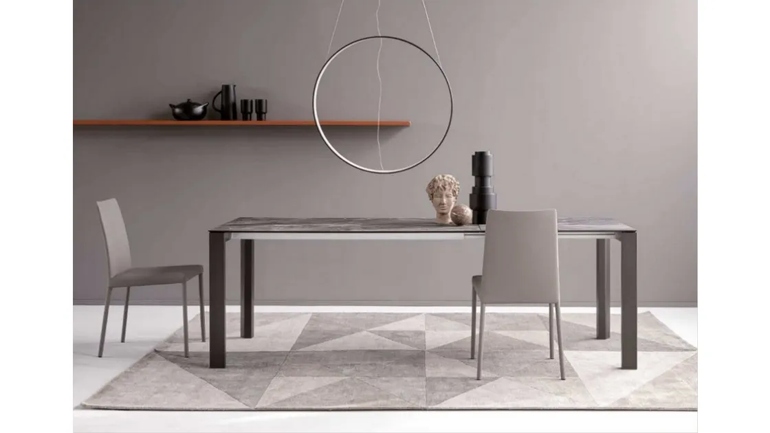 Tavolo con piano effetto marmo Absolute Up di Sedie Brianza