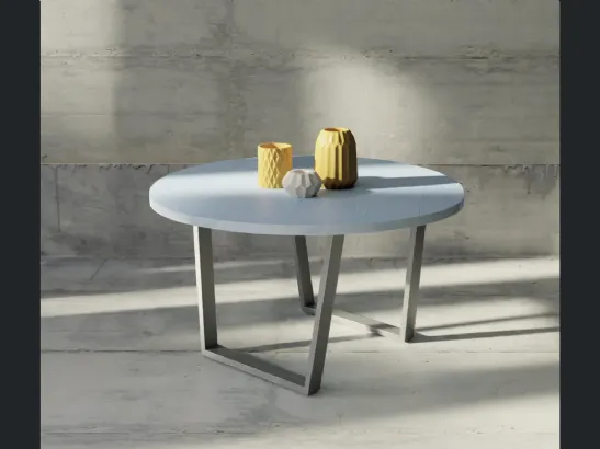Tavolo rotondo Art 1393 Tecno in legno con gambe in metallo di Fratelli Mirandola
