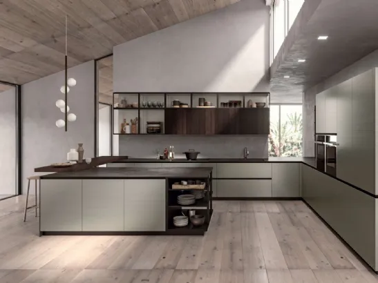 Cucina Moderna angolare Area 22 Job in laccato di Dibiesse