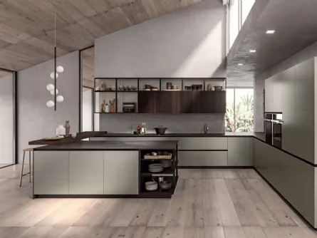 Cucina Moderna angolare Area 22 Job in laccato di Dibiesse