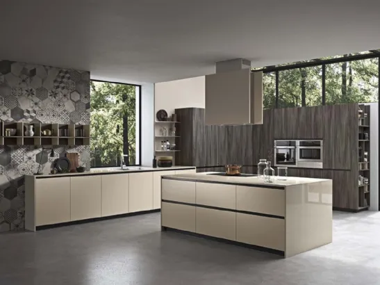 Cucina Moderna Emporio Job con isola di Dibiesse