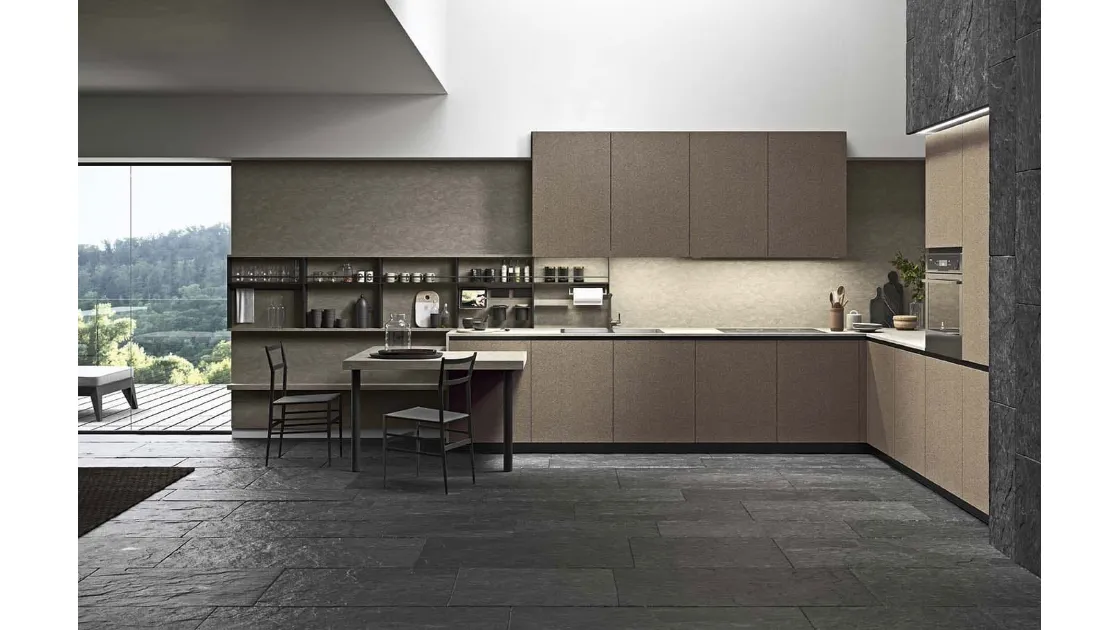 Cucina Moderna Emporio Job angolare con penisola di Dibiesse