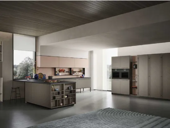 Cucina Moderna Emporio Maniglia con penisola di Dibiesse