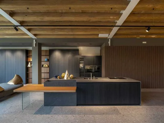 Cucina Moderna lineare in essenza di rovere Filo 01 di Dibiesse
