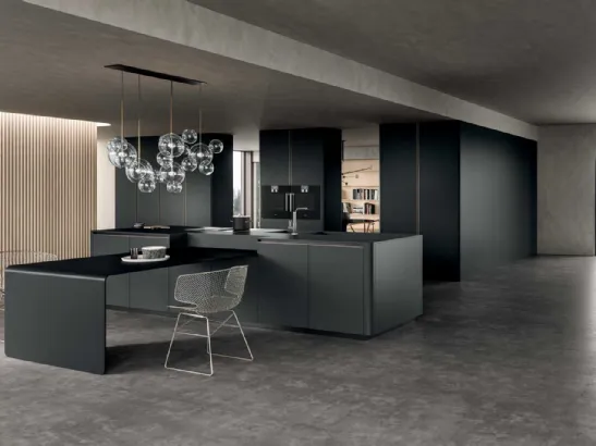 Cucina Moderna in alluminio Filo con isola di Dibiesse