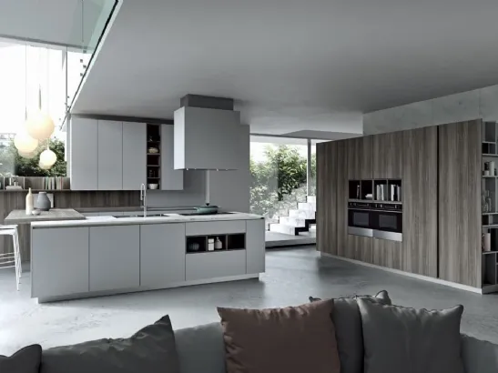 Cucina Moderna lineare Play Lab 02 in melaminico e laminato di Dibiesse