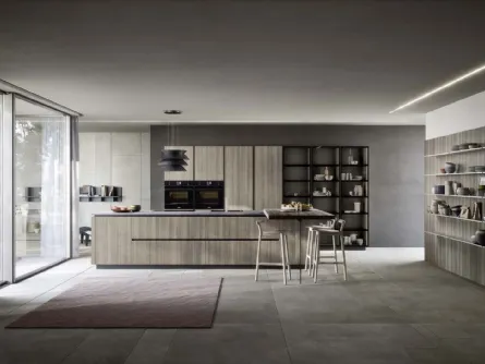 Cucina Moderna con penisola Spring Gola 01 in melaminico di Dibiesse