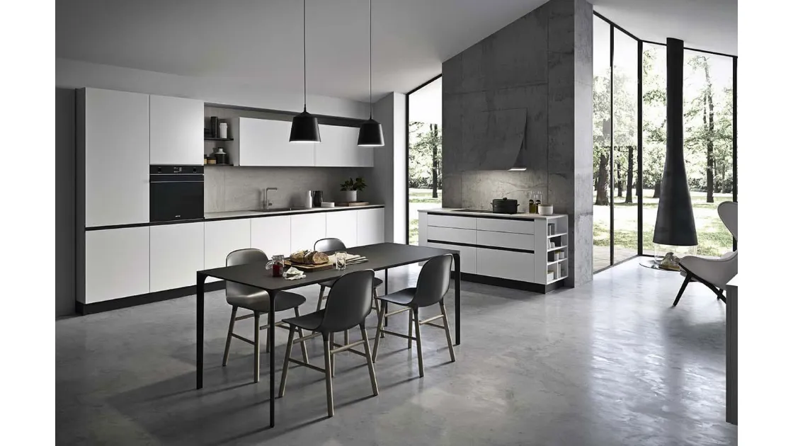 Cucina Moderna lineare Spring Job 03 in melaminico di Dibiesse